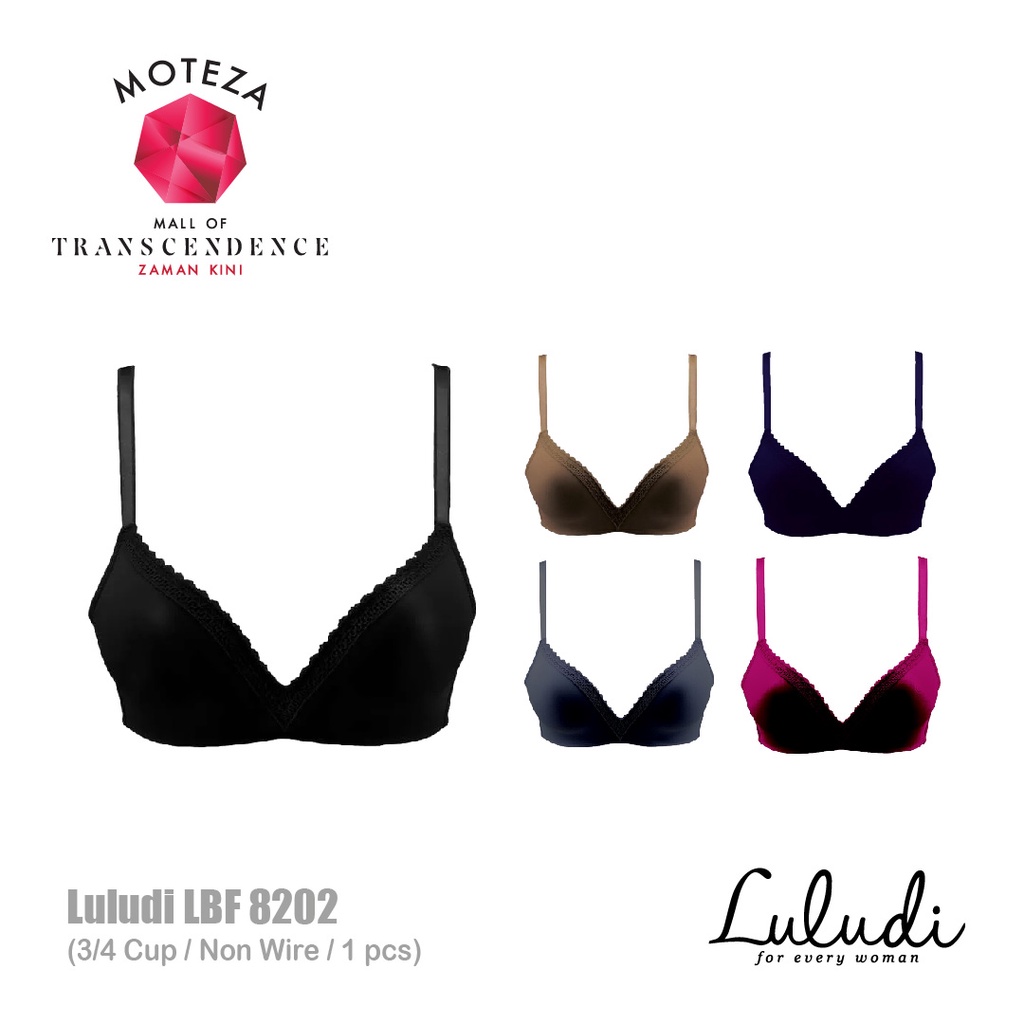 Luludi Bra Modest - LBF 8202 - 3/4 cup - Non Wire (Tanpa Kawat)