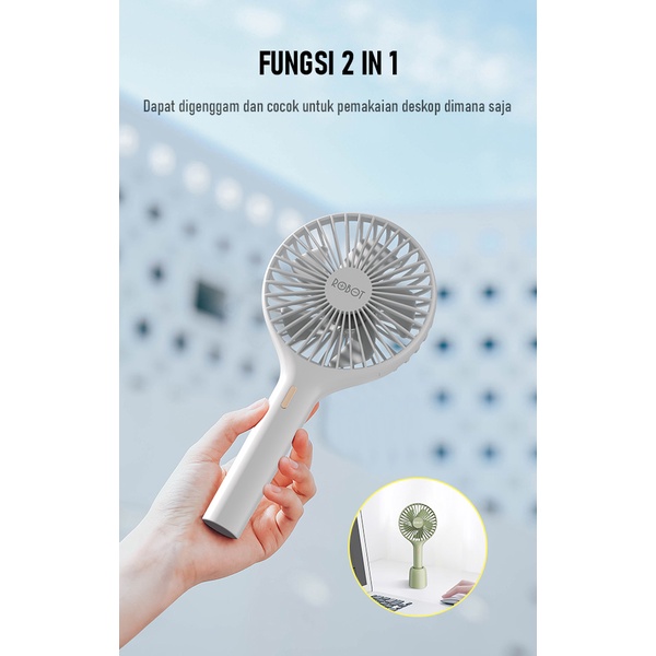 Robot RT-BF17 Kipas Angin Portable Mini Fan + Powerbank 2000mAh (New RT-BF11)