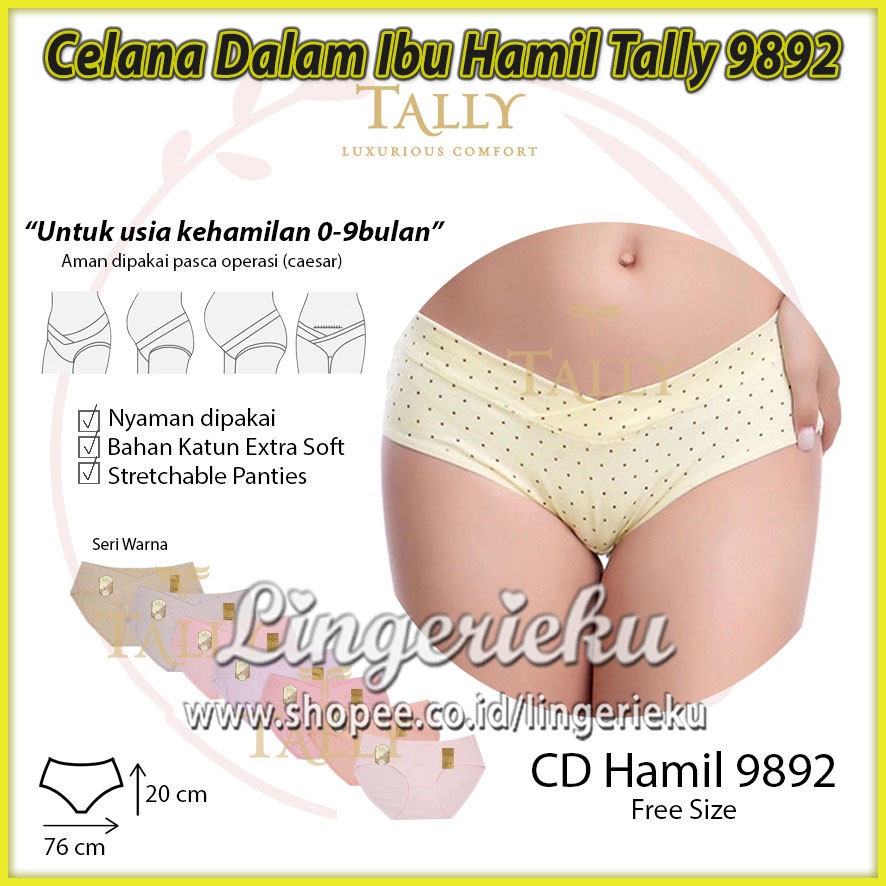 Tally 9892 CD Celana Dalam Wanita Ibu Hamil Hipster Premium Motif Polkadot
