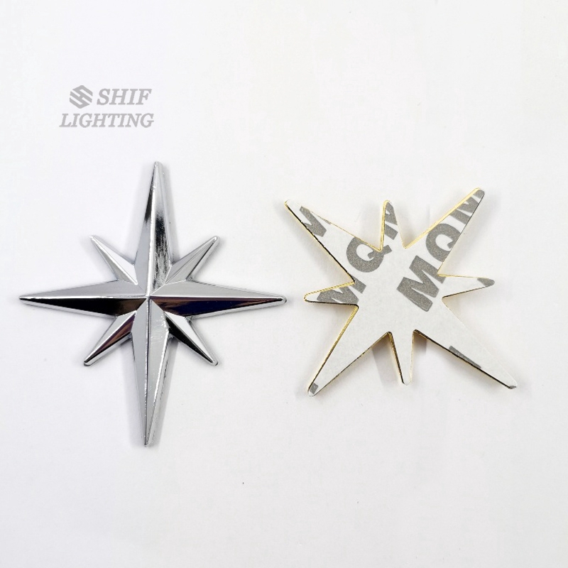 1pc Stiker Emblem/Badge Motif Bintang Bahan Metal Untuk Dekorasi Mobil