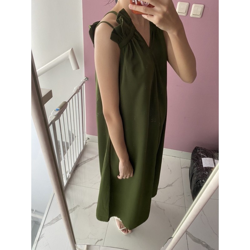 NABO - Lilian Dress ( olive , milo)