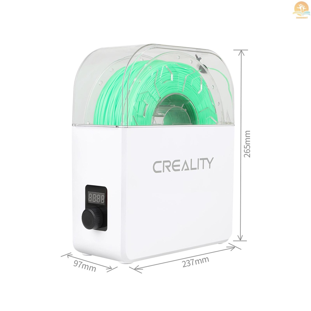 Original Creality 3D Printer Filament Dry Box Printing Filament Dryer Storage Box Spool Holder Time Adjustment LCD Display Dust-proof Moisture-proof for 1Kg Filament Printing Material Protection