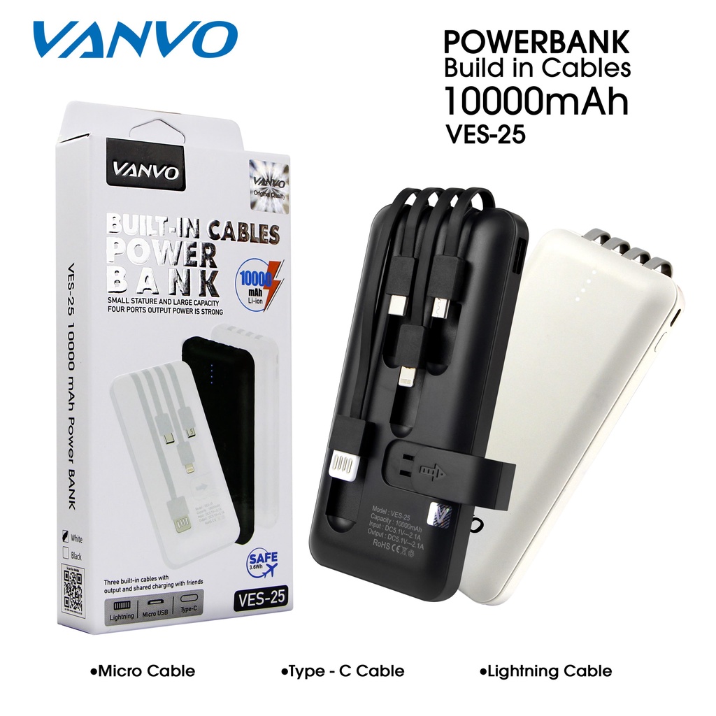 PB VANVO VES-25 10000MAH LED BLACK