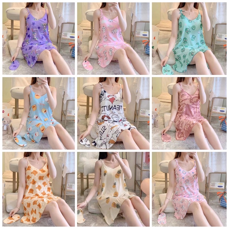 Daster Import Singlet Tali Satu/Baju Tidur Wanita Tali Satu Sexy+Cup Bra