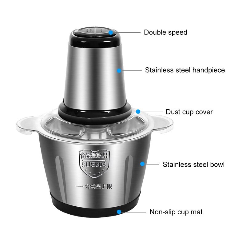 GS8B dingsheng blender penggiling daging meat grinder stainless steel 2l - ydm-0070 - silver Or-i
