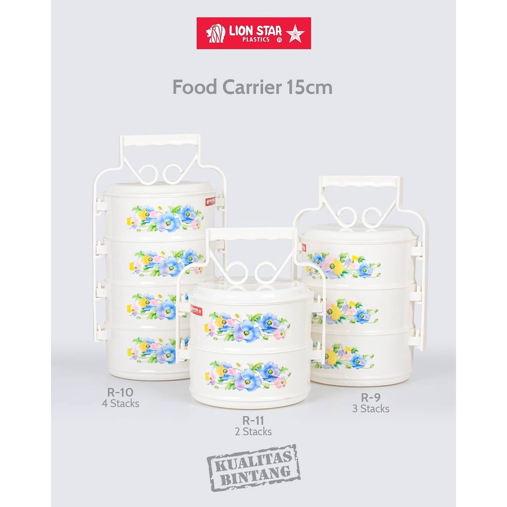 LION STAR Food Carrier 4 Stacks R-10 Rantang Plastik/ Rantang Susun/ Rantang Makanan/ Rantang Bekal 
