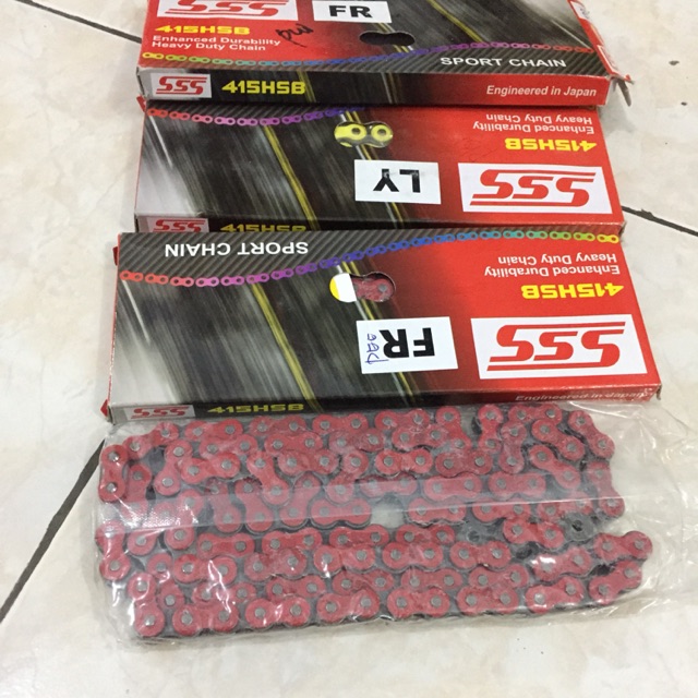 Rantai SSS ukuran 415 universal Rantai motor sss 415-120 mata