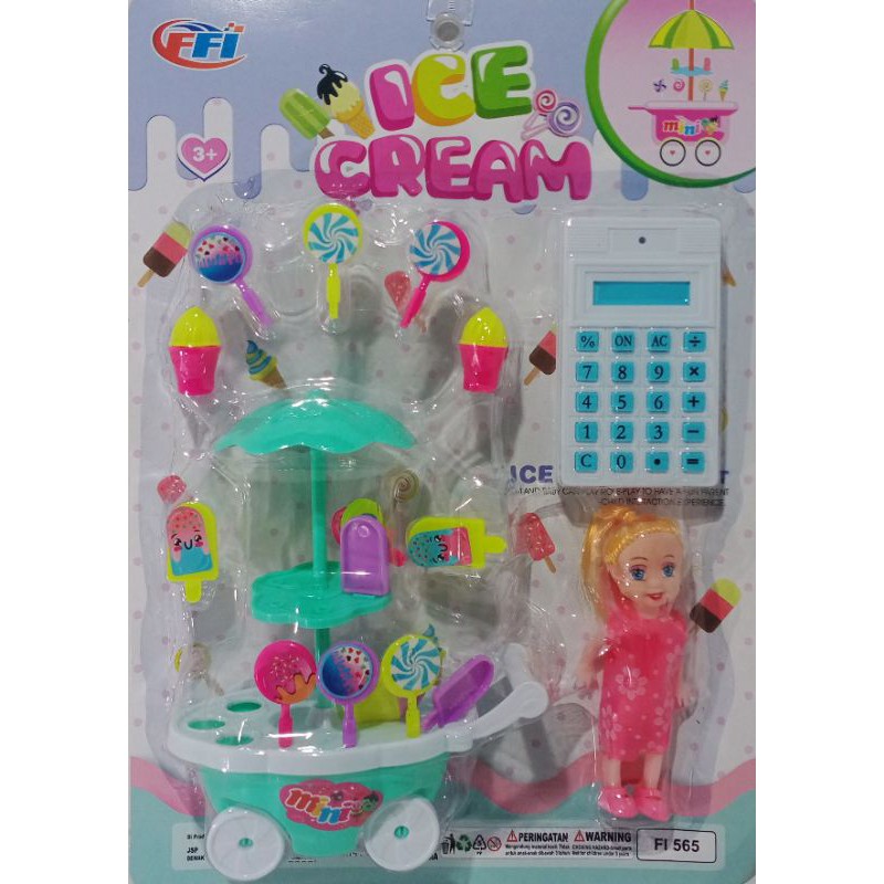 MAINAN BONEKA GEROBAK ES KRIM SET FI565