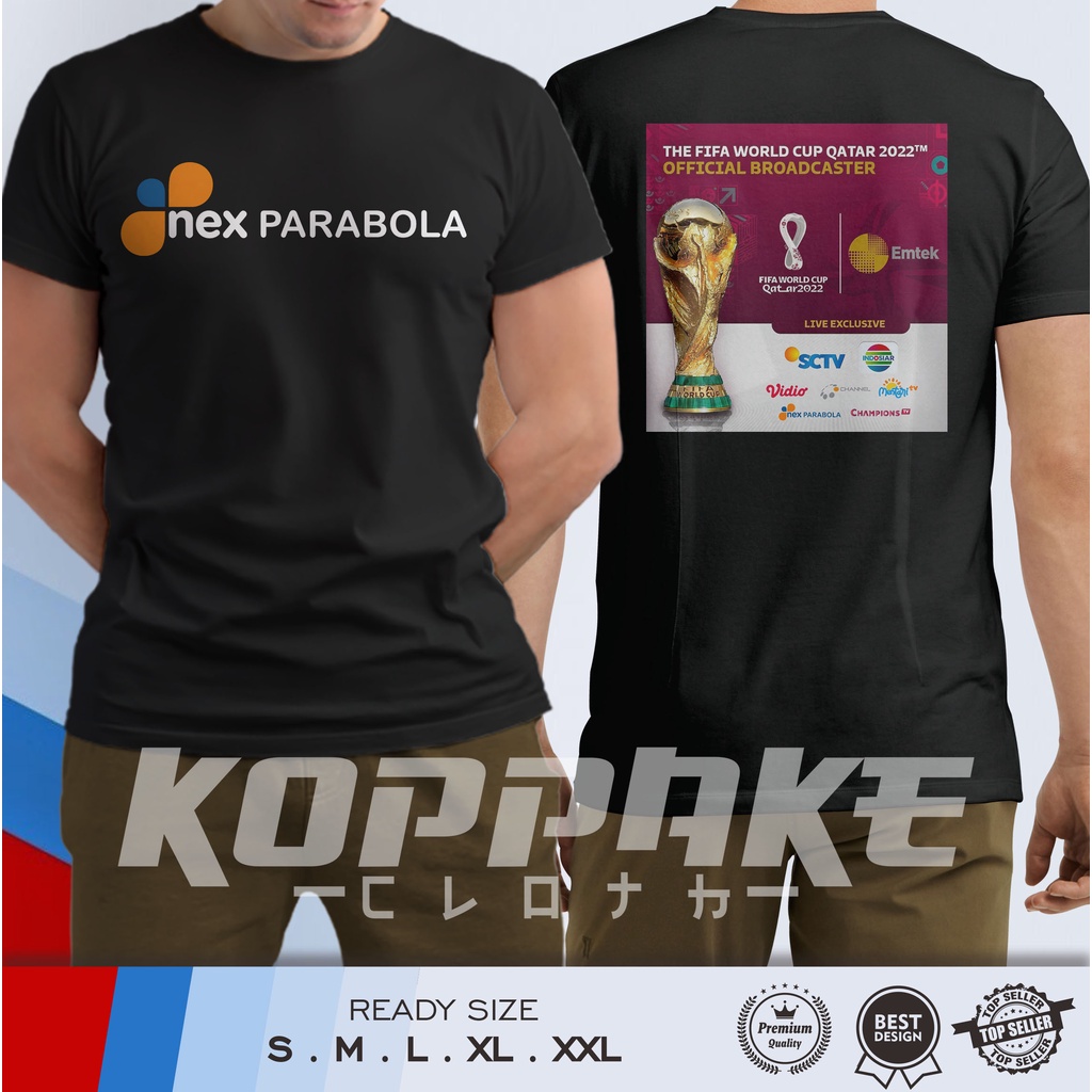 Kaos Nex Parabola Official Broadcaster World Cup 2022 Baju Perusahaan