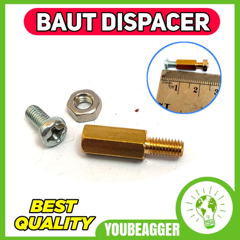 Baut spacer kaki pcb 1 cm