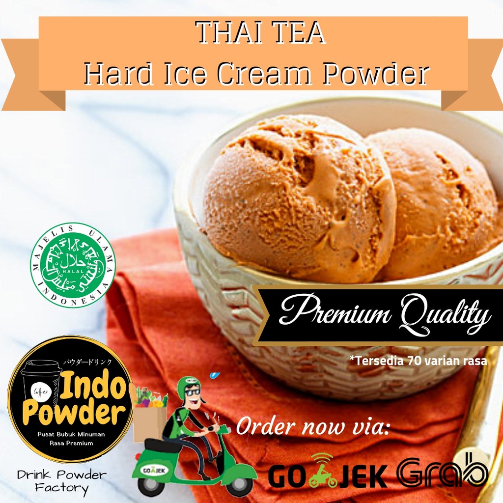 Thai Tea HARD ICE CREAM Powder 1Kg - Bubuk Ice Cream Thai Taa 1Kg