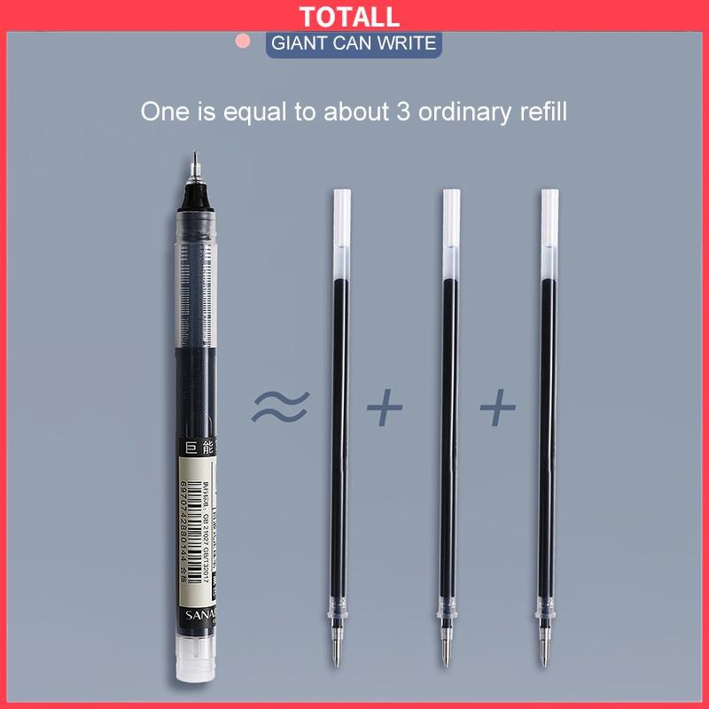 COD 0.5mm Tip Lurus Cair Roller Ball Pen Kantor Tabung Jarum Penuh Siswa Ujian Gel Pena-Totall