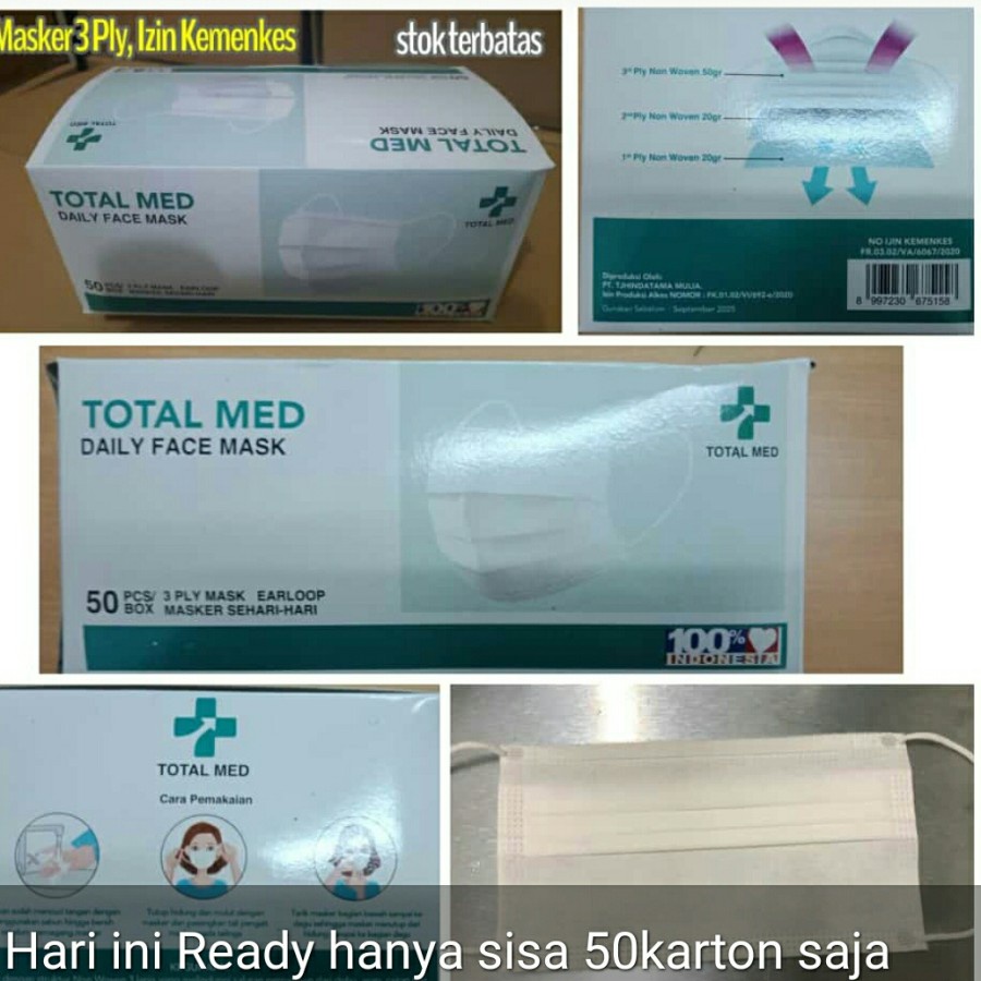 MASKER TOTAL MED ISI 50 ( 1 BOX @50 )
