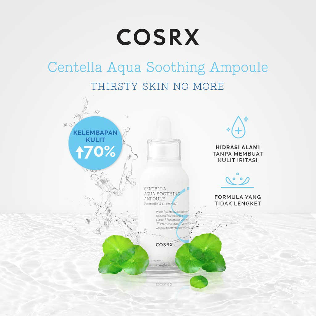 BPOM COSRX Hydrium Centella Aqua Soothing Ampoule 40ml