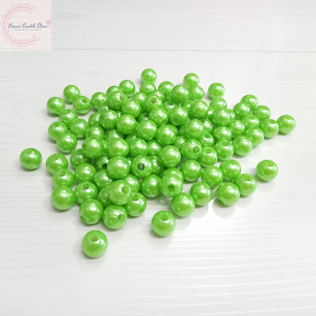 Manik-Manik / Mote Mutiara / Manik Bulat / Manik Mutiara 8mm Warna - Hijau Muda