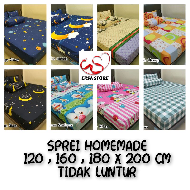 Jual SPREI HOME MADE SEPREI UKURAN SINGLE DOUBLE KING 120 160 180 X 200 ...