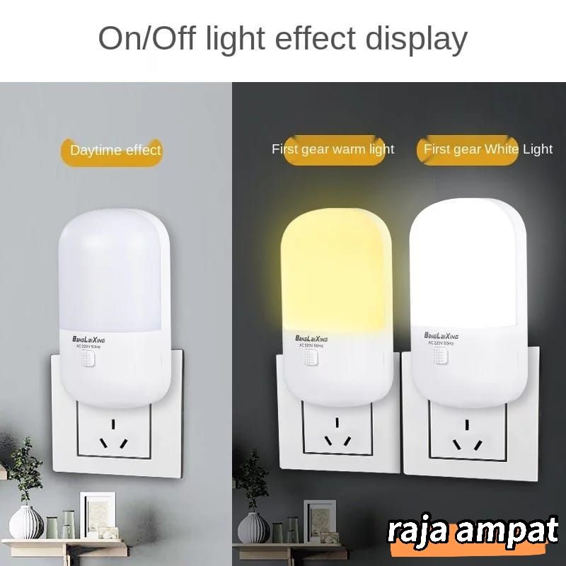 Lampu Tidur Lampu Malam /Led Night Light /Lampu Mini Hemat Energy 2Warna Putih dan kuning