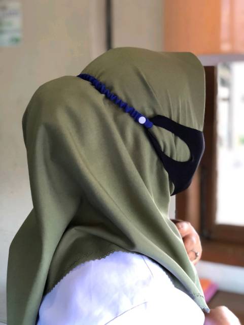 KONEKTOR MASKER UNTUK HIJAB/TALI SAMBUNG MASKER/TERLARIS/JAWA TIMUR /POLOS KERITING (C-1)