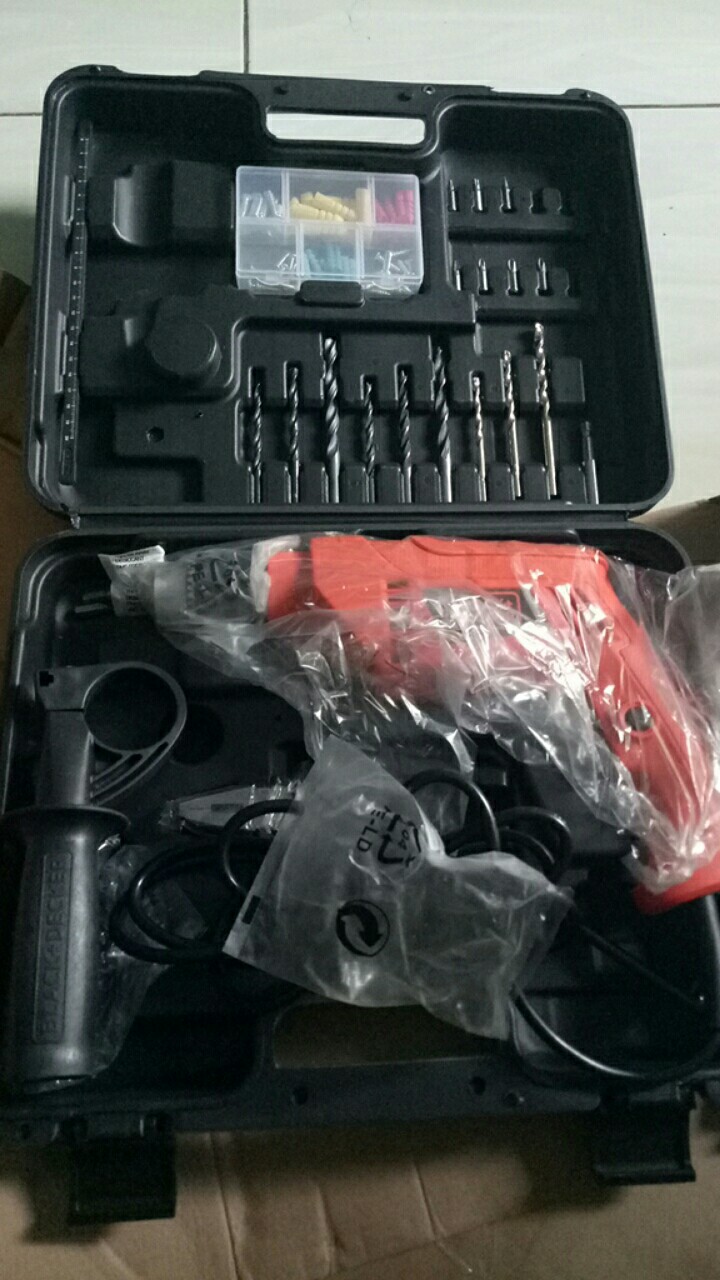 Hammer Drill Black Decker Hd555kopr Bor Tembok Set 13mm