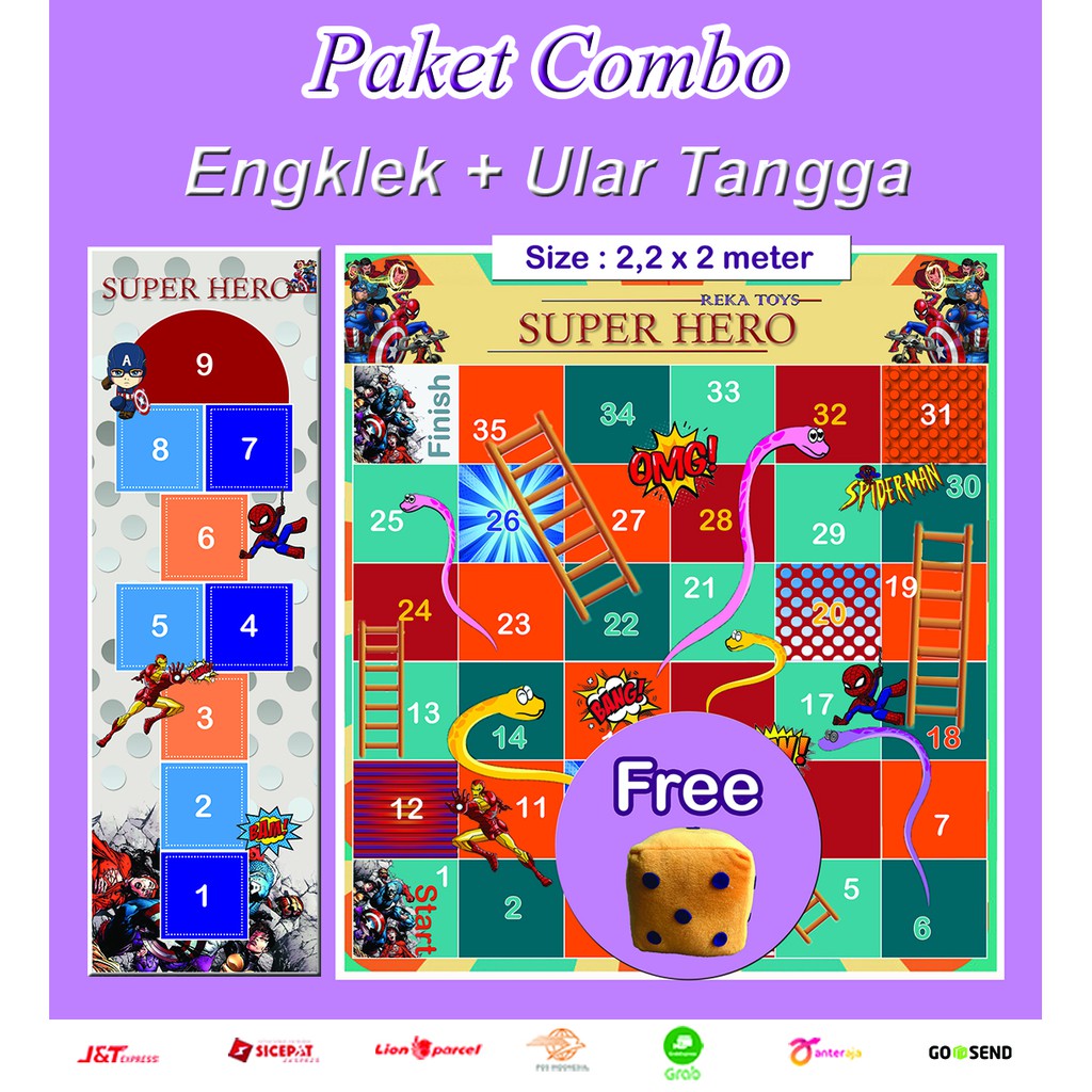 Paket Combo Reka Toys (ular tangga + Engklek) mainan anak