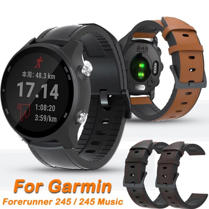 STRAP WATCH TALI JAM LEATHER RUBBER KULIT GARMIN VENU | FORERUNNER 245