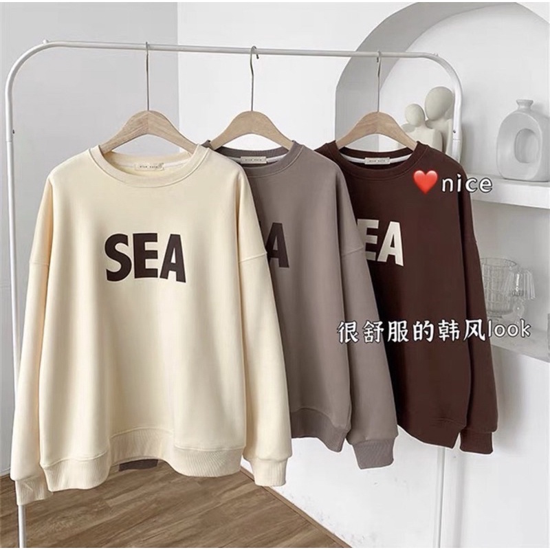 SEA SWEATER OVERSIZE | CREWNECK KOREAN | OBLONG SWEATER