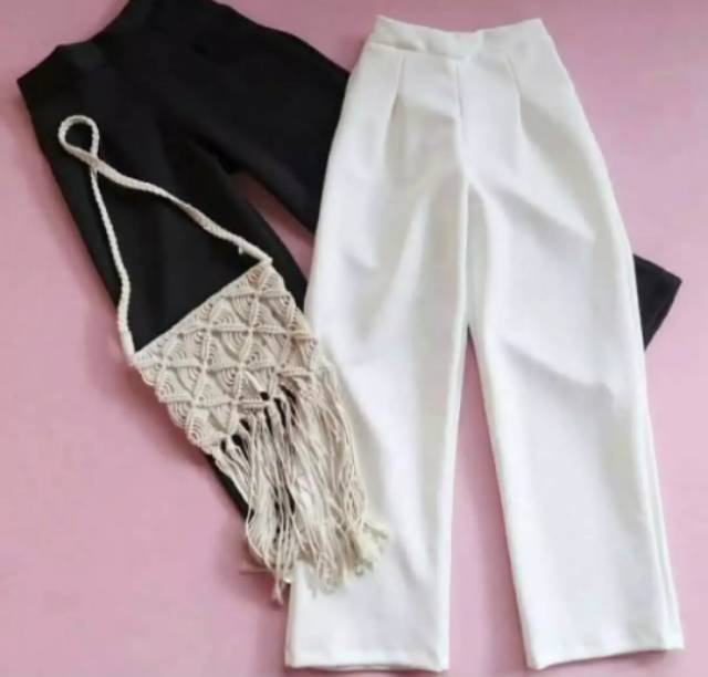 Celana kulot panjang celana culotte premium Amy white