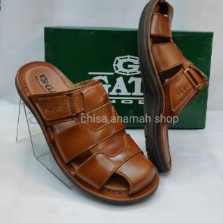  Sandal  Gats  HG 061 coklat sendal slide kulit casual pria  