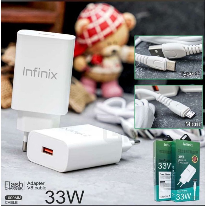 Travel Charger Casan TC Infinix Type-C / Micro 33W Original