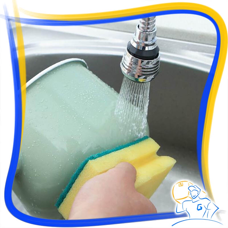 Sambungan Keran Air Panjang Flexibel Turbo Faucet Rotasi 360 derajat 3 Mode Keran Cuci Ikan Tombol On Off
