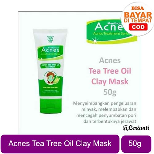 Acnes Tea Tree Oil Clay Mask 50GR (Facial Masker Wajah 50g) | Masker Jerawat Acne | Masker Mengurangi Minyak_Cerianti