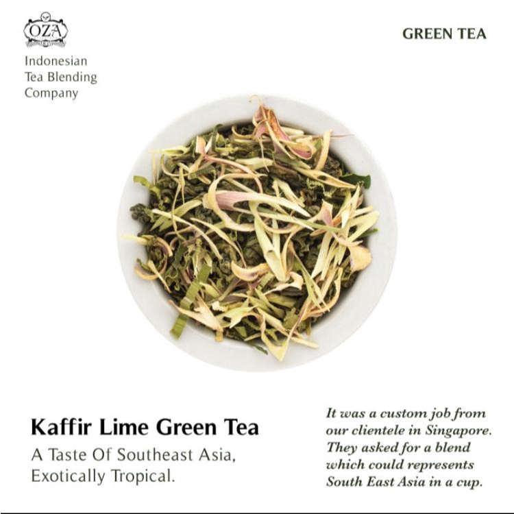 

OZA Tea - Kaffir Lime | Artisan Tea - Green Tea | Specialty Grade | Teh Premium | 40 gram (20 cups)