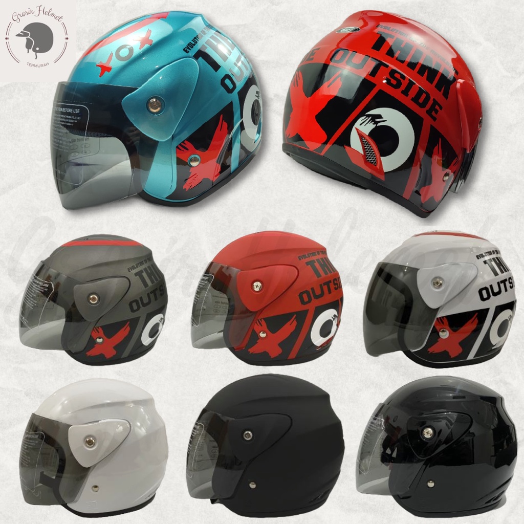Helm Evo Half Face Helm Dewasa SNI Motif dan Polos bukan helm GM