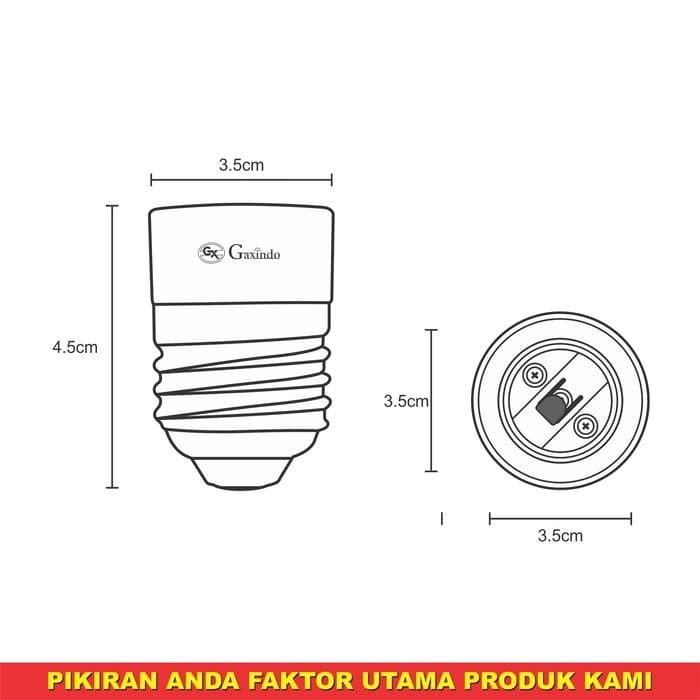 Fitting Sambung E27 to E14 Over Fitting Fitting Konverter E27 ke E14