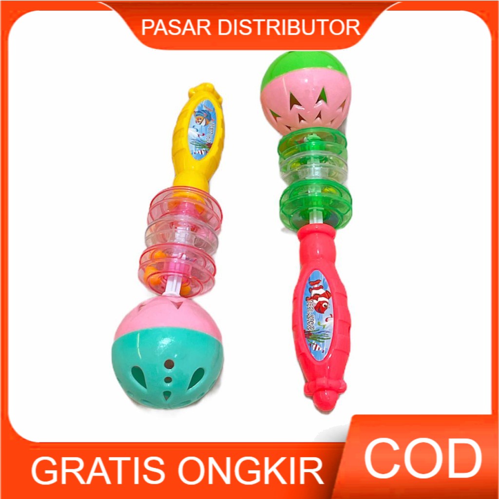 Mainan Bayi Rattle Musik Genggam Bunyi Hand Bell Silicone Kerincingan Mainan Anak