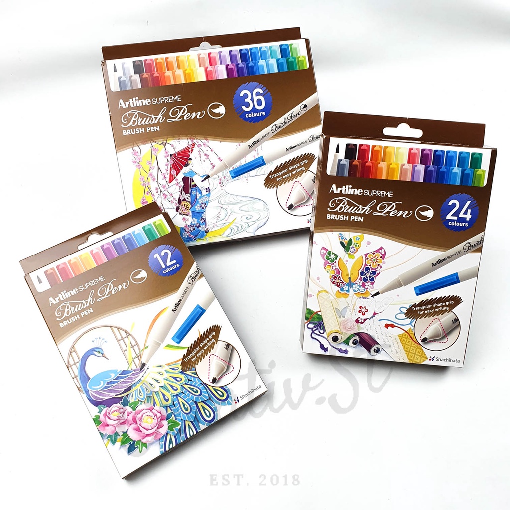 

ARTLINE Supreme Brush Pen 12 Warna 24 Warna 36 Warna Set Epfs-F Spidol Kaligrafi