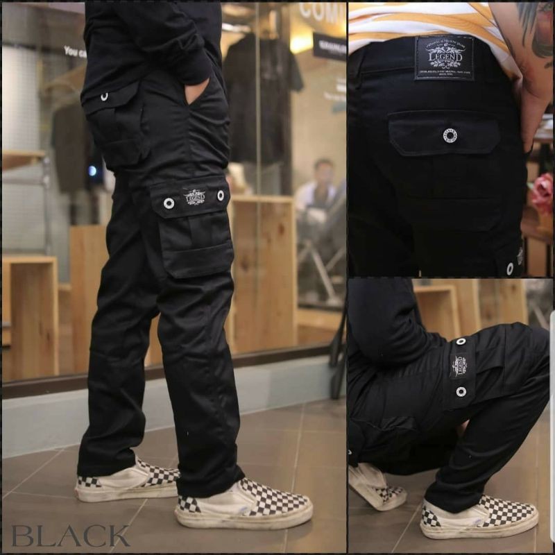 Celana Cargo Pria Bahan Cotton Twill Stretch
