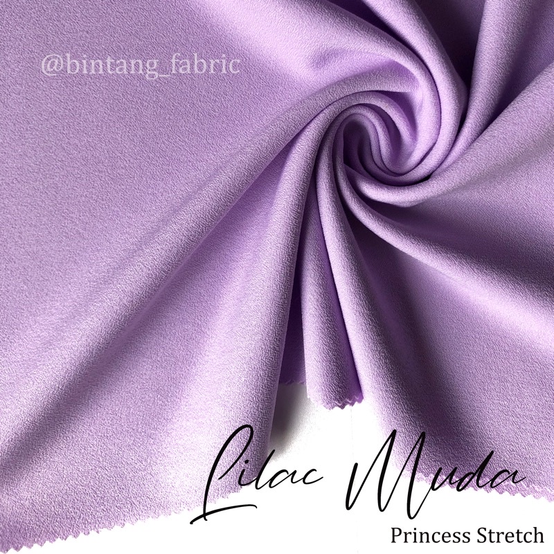 Bahan Kain Princess Stretch Lady Zara 1 meter-Lilac Muda