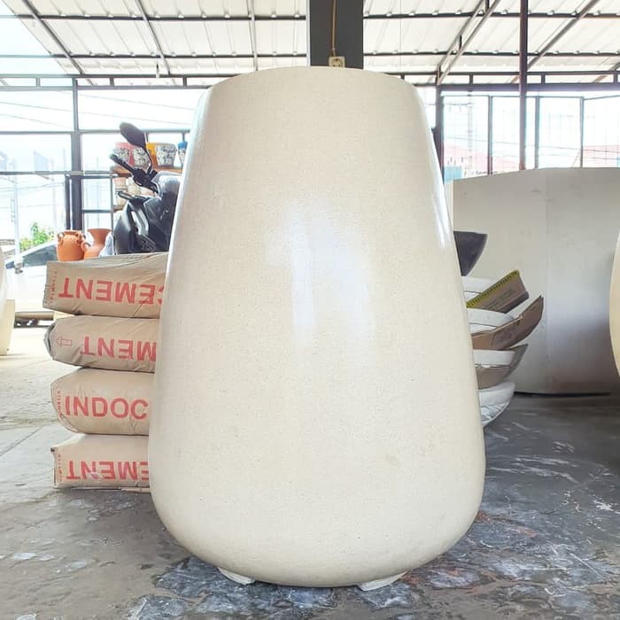 Pot Teraso Mewah Tipe Gendang Finising Glossy