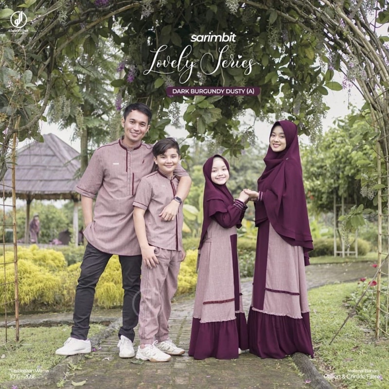 Sarimbit New Lovely Series Dark Burgundy Dusty (A) By Alwa Hijab