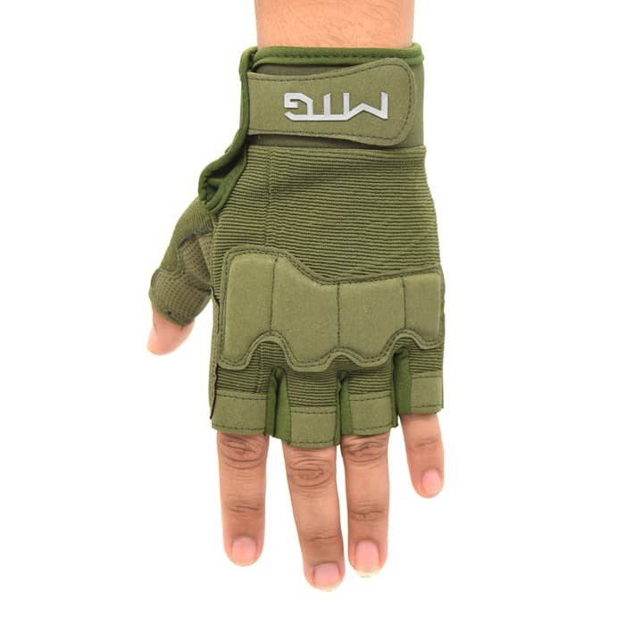 Sarung Tangan Rider Kulit MTG004 Gloves Pendek Hijau/ Pengendara Motor - hot item
