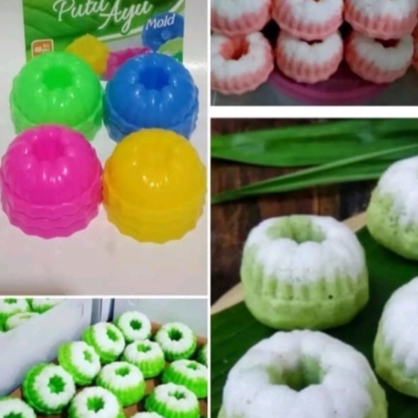 Cetakan Puding Agar-agar / Cetakan Jelly / Cetakan Putu Ayu / Cetakan Bolu Kukus / Cetakan Plastik ( isi 12pcs )