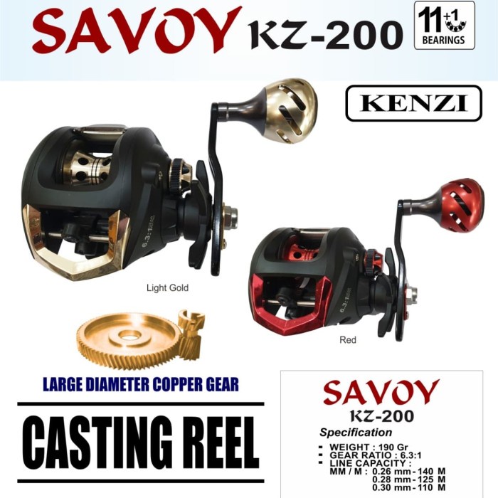 Reel Pancing BC KENZI SAVOY KZ-200 - LIGHT GOLD