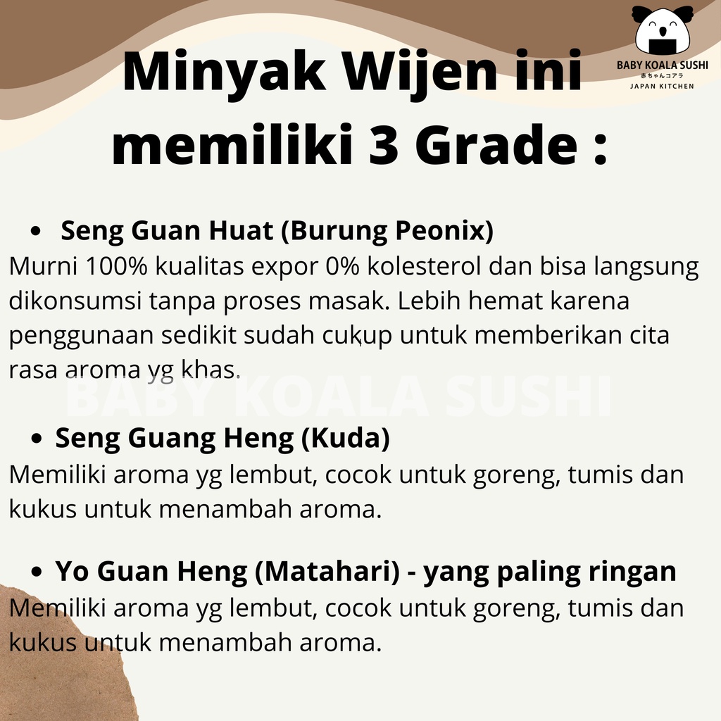 POENIX Minyak Wijen Putih Murni 100% 620 ml Halal │ Pure White Sesame Oil Seng Guan Huat