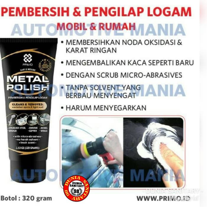 metal polish pembersih logam /kuningan dan Chrome kran velg dll