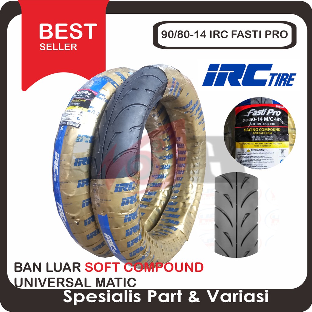 IRC 90/80-14 Fasti Pro Soft Compound Racing Ban Luar Motor Matic Balap