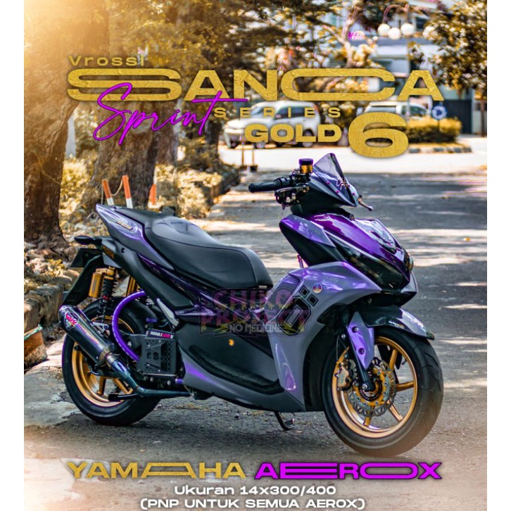 VELG VROSSI SANCA SERIES YAMAHA AEROX OLD/NEW  (GOLD&WHITE) by rapratamaa