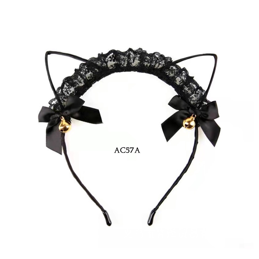 [TERFAVORIT] BANDO LONCENG NEKOMIMI KUCING COSPLAY KOSTUM LACE LINGERIE SEXY HITAM PUTIH AC57A