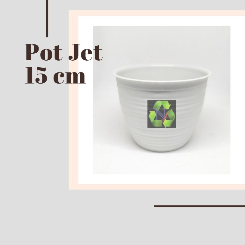 Pot Tanaman Bunga Plastik / Pot Jet Guci ukuran 15 cm