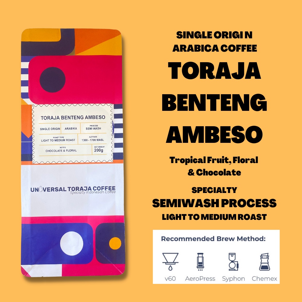 

Kopi Arabika Toraja Benteng Ambeso 200 Gram Filter Roast
